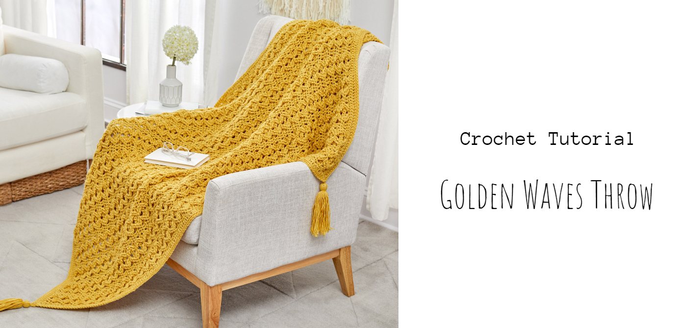Crochet Golden Waves Throw