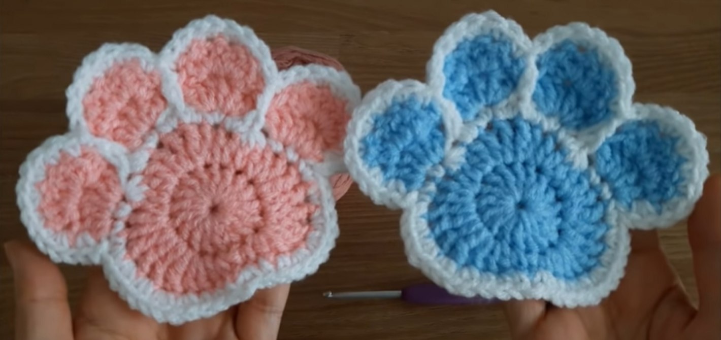 Crochet Paw Coasters