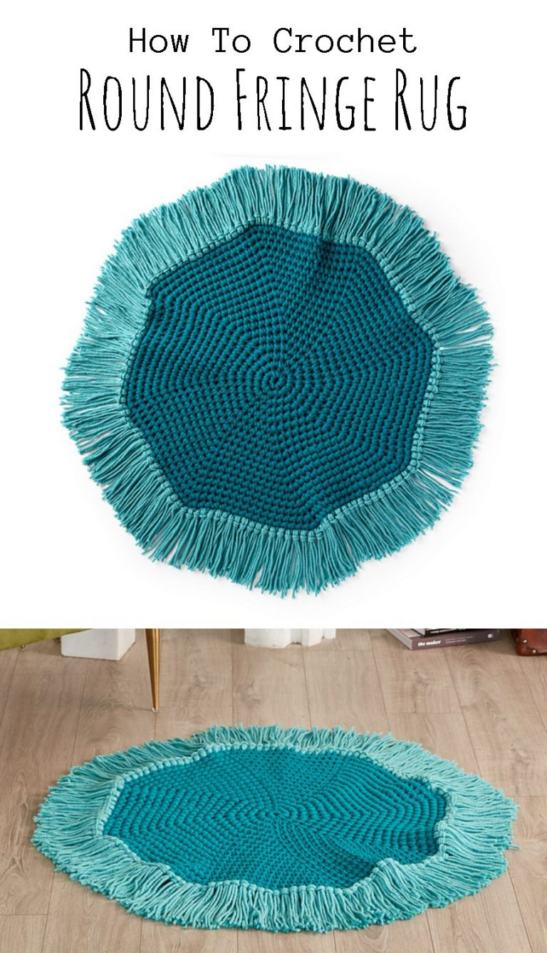 Crochet Round Fringe Rug - Late Night Crafting